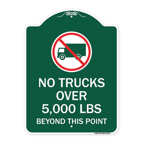 No Trucks Over Editable Weight Beyond This Point W/ Graphic Heavy-Gauge Alum, 18" H, GW-1824-23555